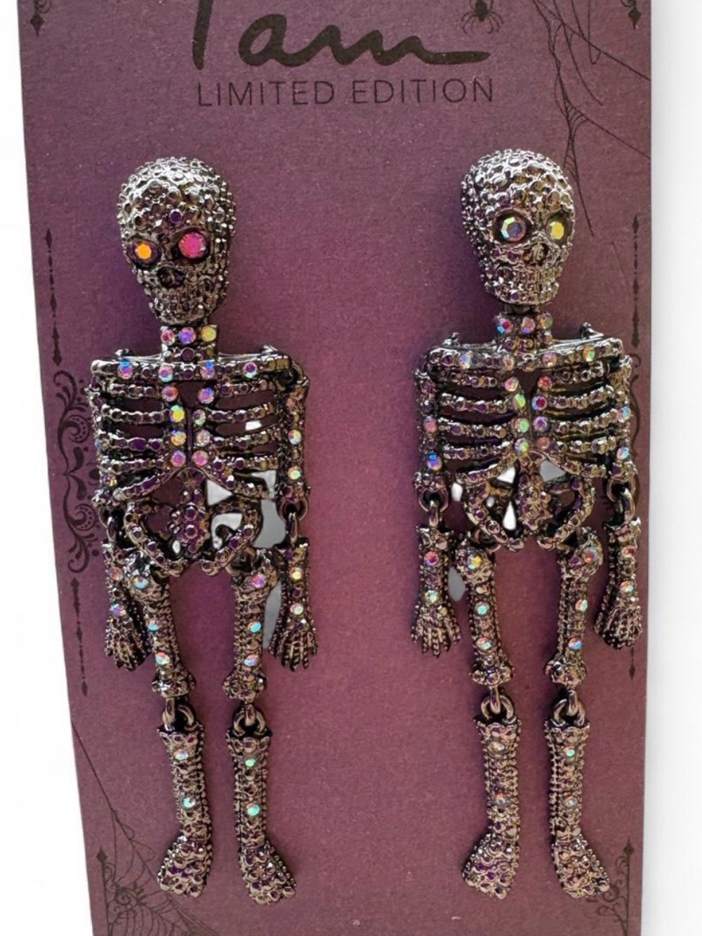 Limited Edition Iridescent Skeleton Earrings